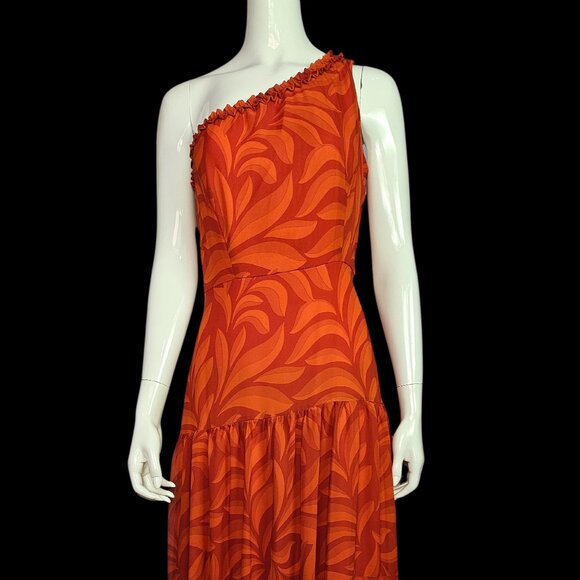 Taylor Dresses & Skirts - Women's Red/Orange One Shoulder Dress
